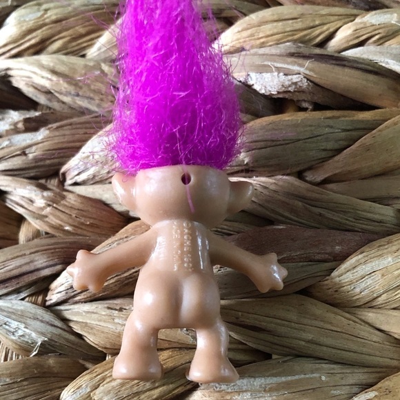 Vintage Treasure Trolls pink hair mini pencil topper - Picture 2 of 2